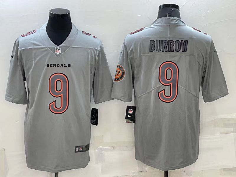Men Cincinnati Bengals #9 Burrow Grey 2022 Nike Limited Vapor Untouchable NFL Jerseys->denver broncos->NFL Jersey
